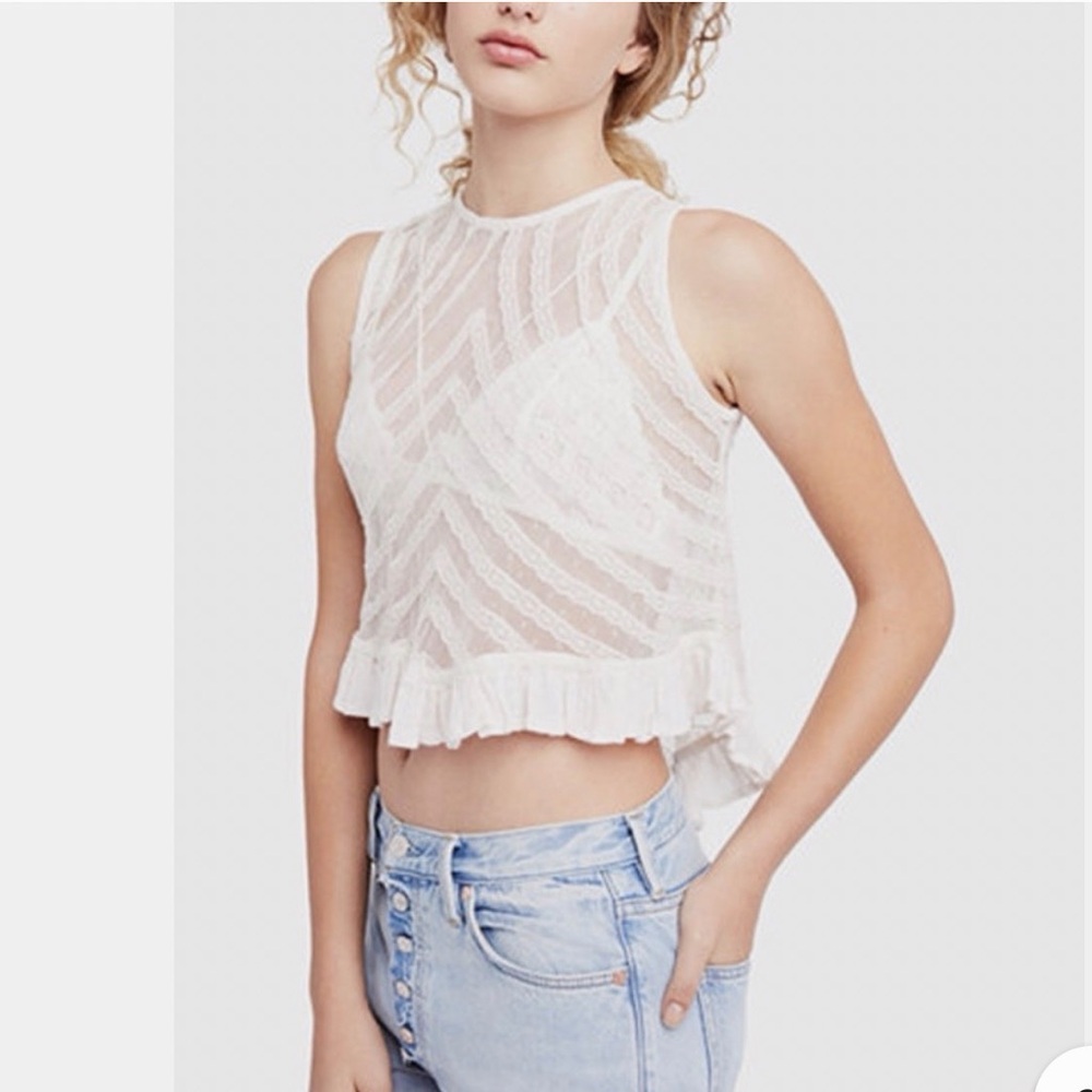 Free People Lace top cami, “Shes’s a Doll”. Size.XS but would work for Small :)